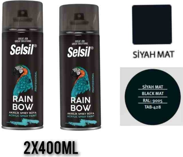 Sprey Boya Mat Siyah 2X400 ml