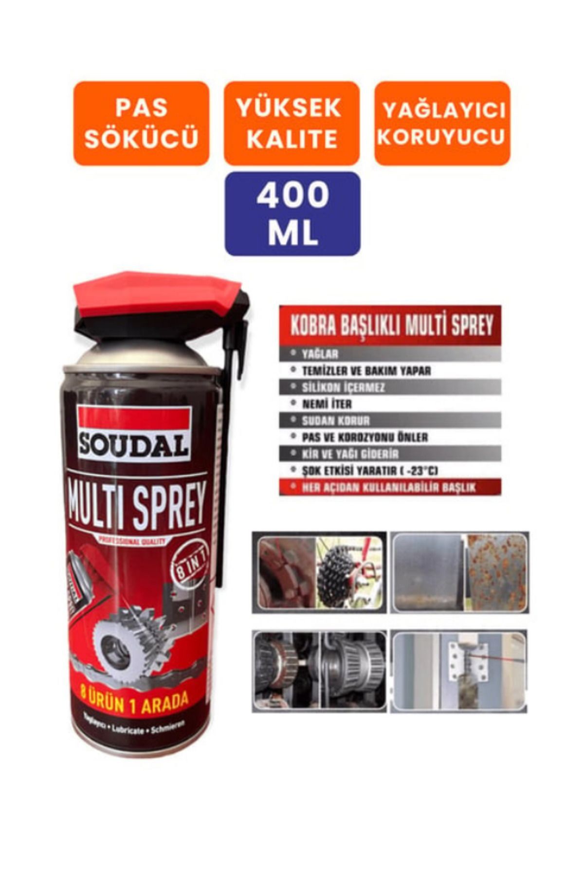 Yağlayıcı ve Pas Sökücü Multi Sprey  400ml.