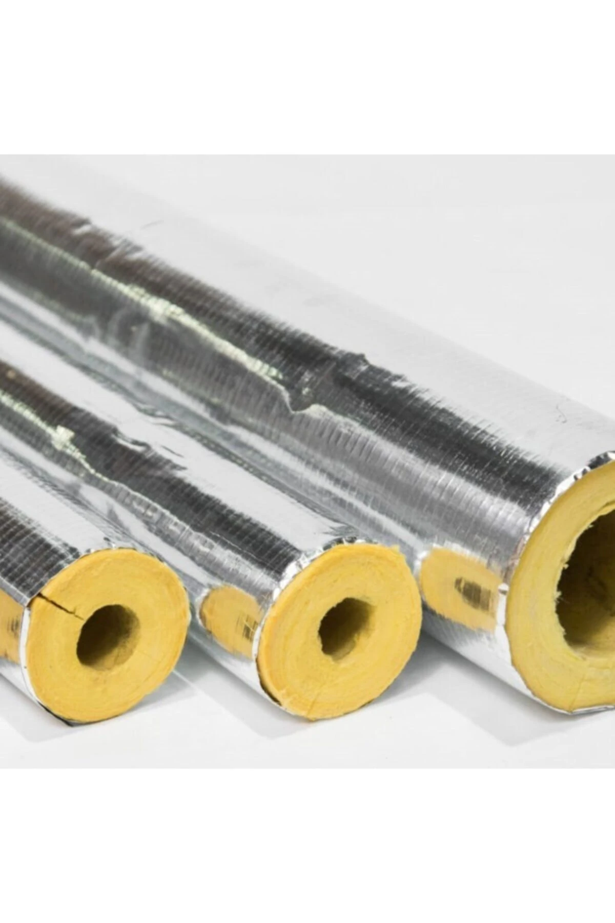 25mm Boru Izocamı Doğalgaz Izocamı Boru Aliminyum Kaplı 3/4 1.2mt Isı Yalıtım Boru Kılıfı
