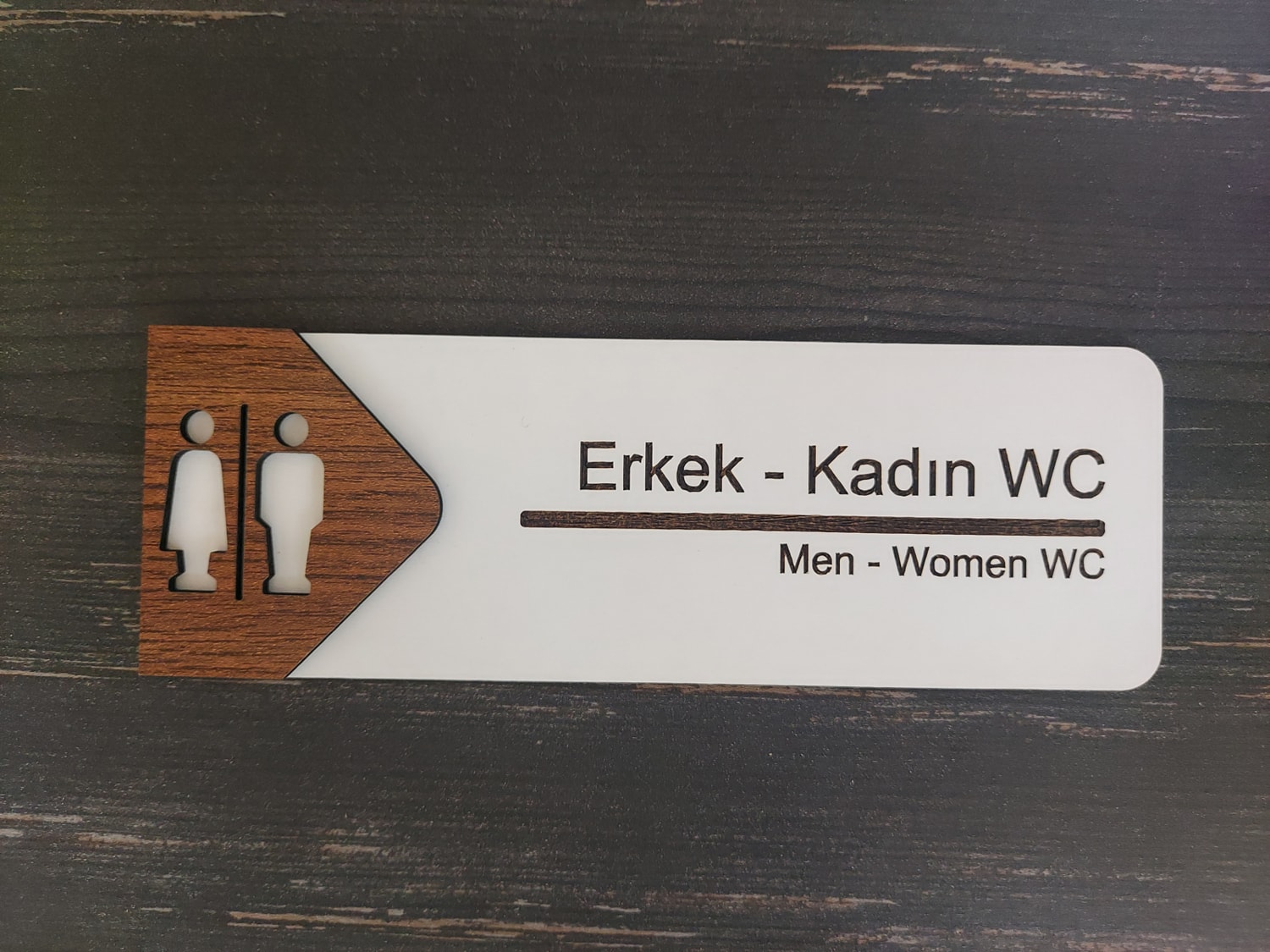 Erkek - Kadın Wc Ofis Oda Kapı İsimliği Yönlendirme Tabelası Levhası Kişiselleştirilebilir