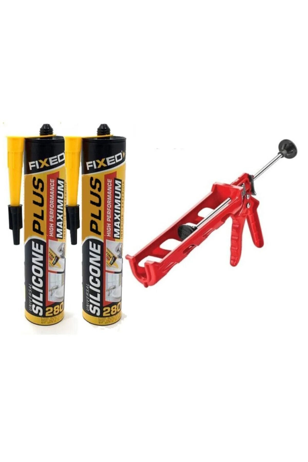 Beyaz Silikon (2 Adet) Ve Plastik Silikon Tabancası