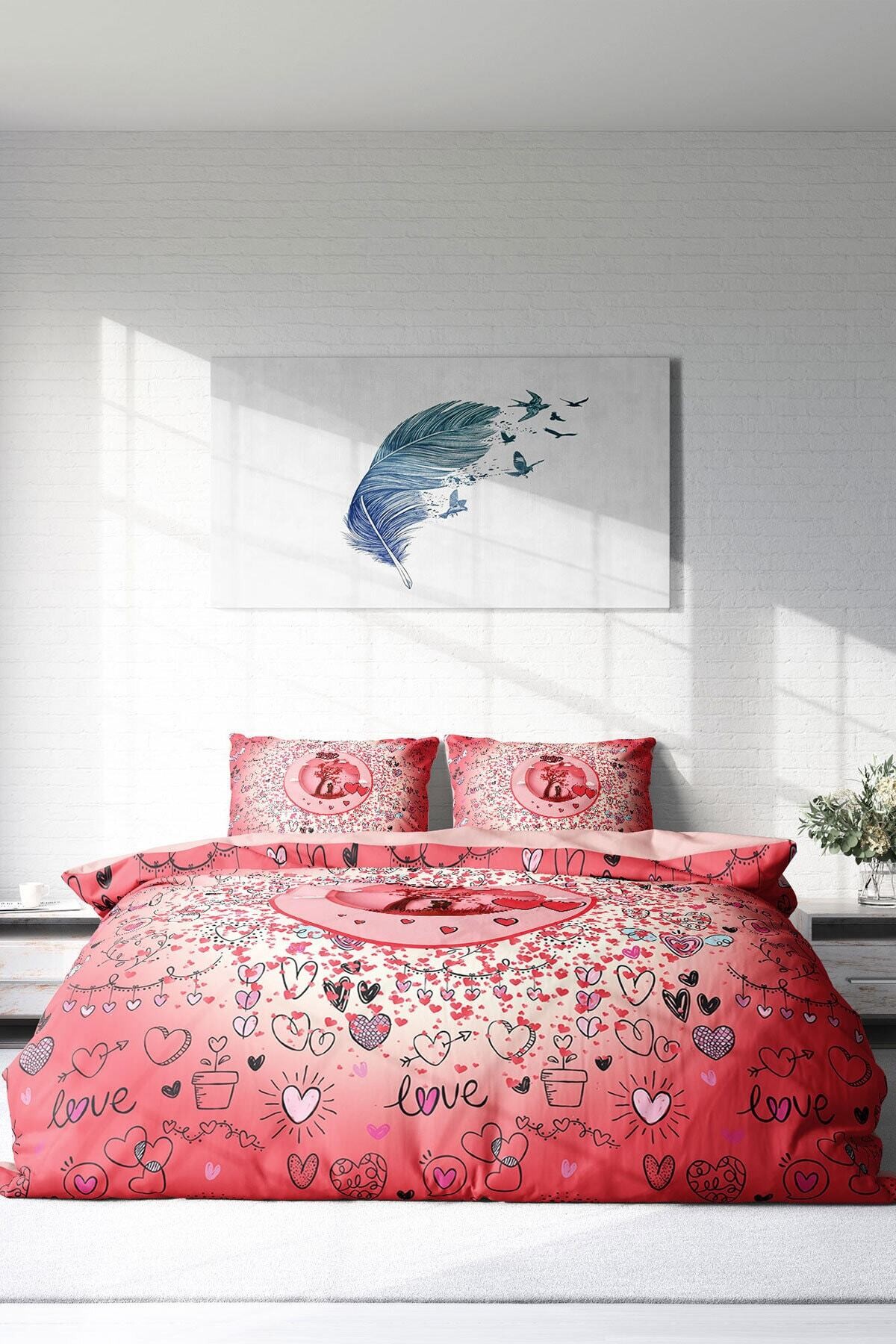 Kıng Sıze Sevgililer Günü Xıı 3d Çift Kişilik Nevresim Takımı 220x240cm