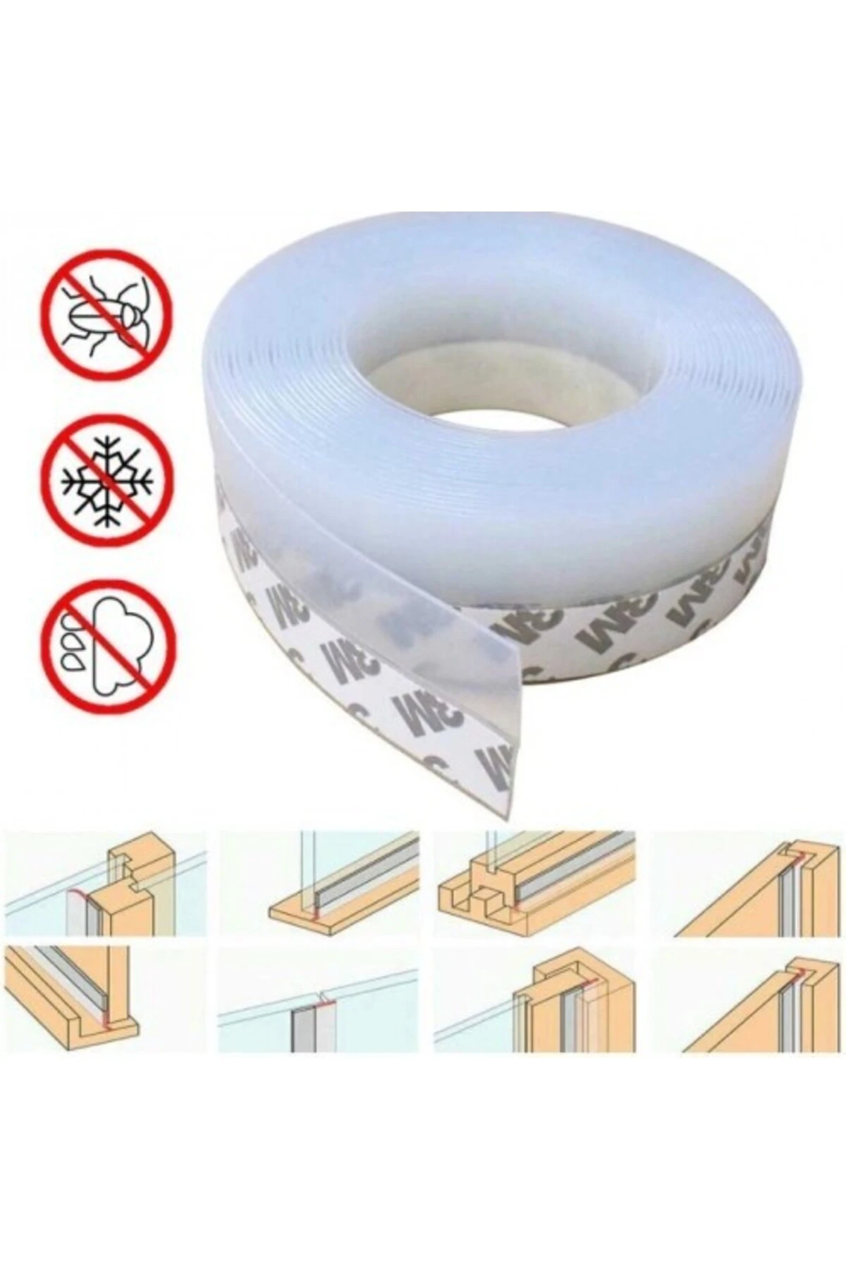 Rüzgar Bandı 5 Metre Kapı Pencere Isı Yalıtım Izolasyon Rüzgar Kesici Şerit Bant Sızdırmazlık