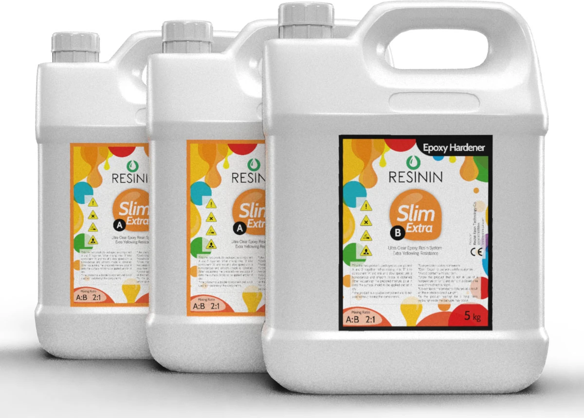 Slim Extra A + B Ekstra Sararma Dirençli Ultra Şeffaf Epoksi Reçine 15 kg