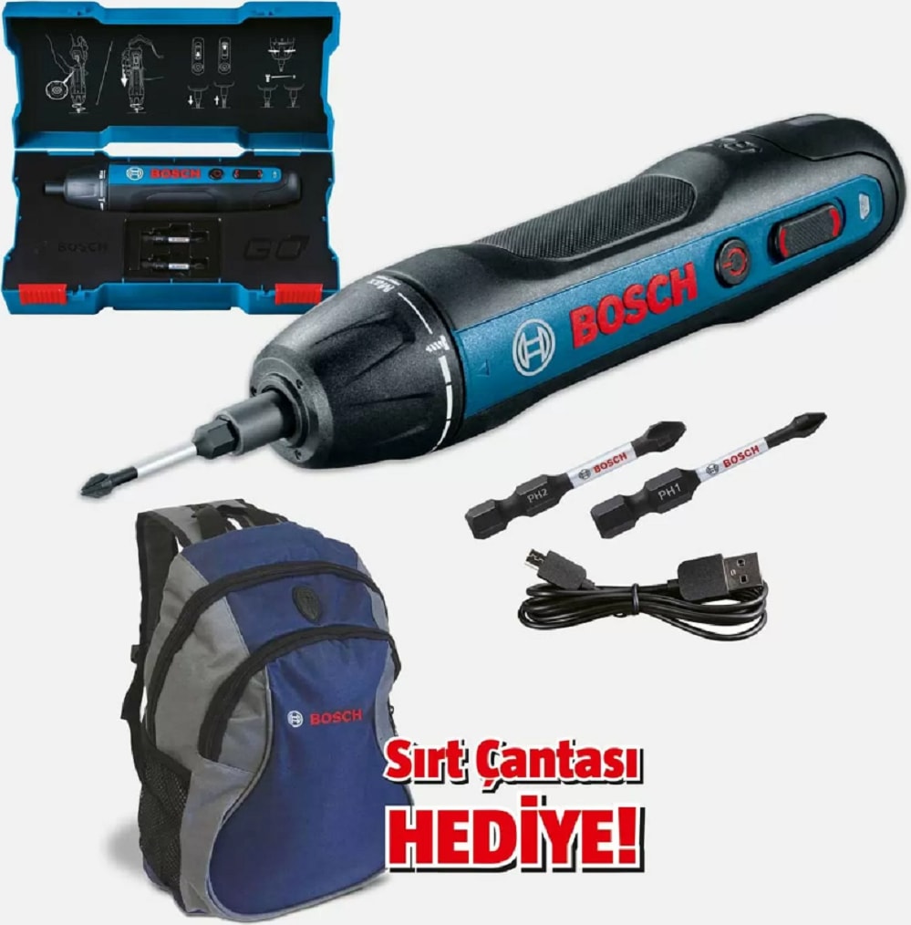 BOSCH Go 3,6V 2 Parça Aksesuarlı Akülü Vidalama