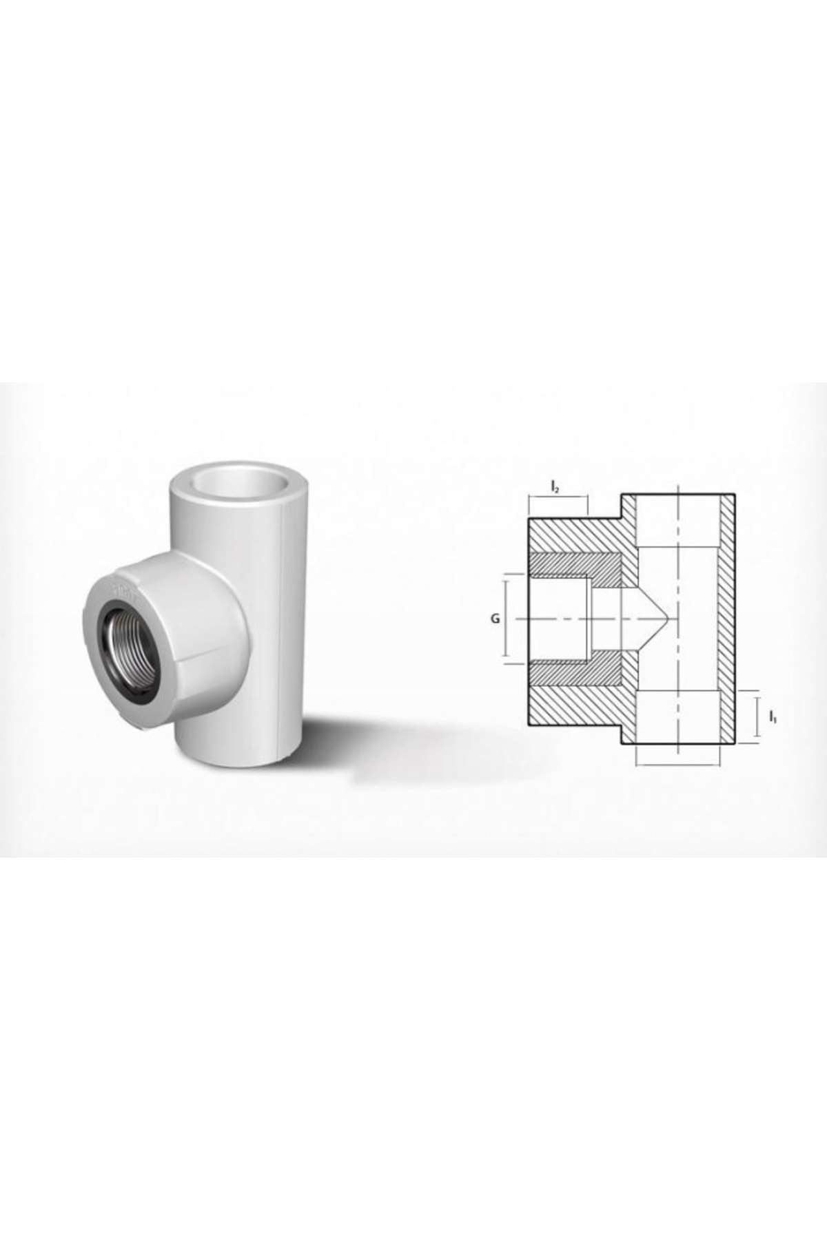 Pprc Boru Ekleme Parçaları 20-1/2" Iç Dişli Te (1 Adet)