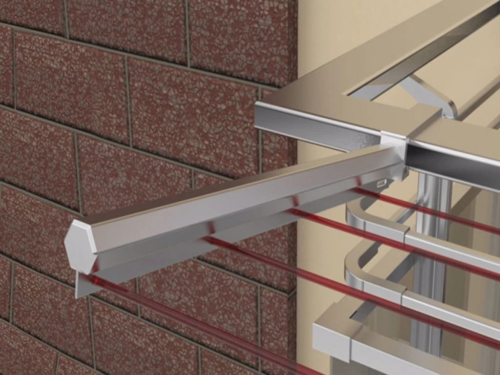 Balkon Çamaşır Kurutma Askısı Kare Küpeşte 80X30 Bronz Renk