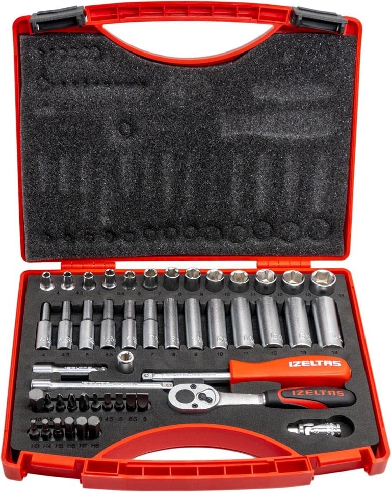 Izeltaş 1/4" Altı Köşe Mini Lokma Anahtar ve Bits Set 48 Parça