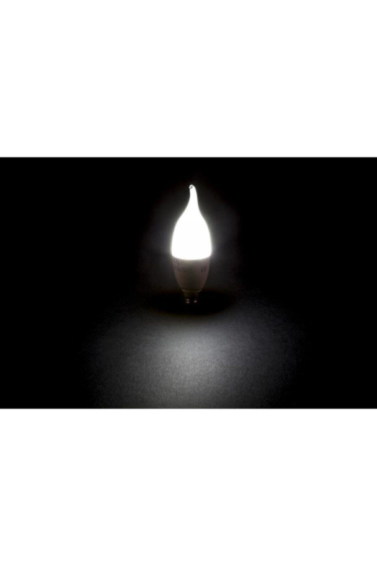 10'lu Ct-4080 Kıvrık Led Ampul-ince E14 Duy-kıvrık Avize Ampülü-beyaz Işık 6400k