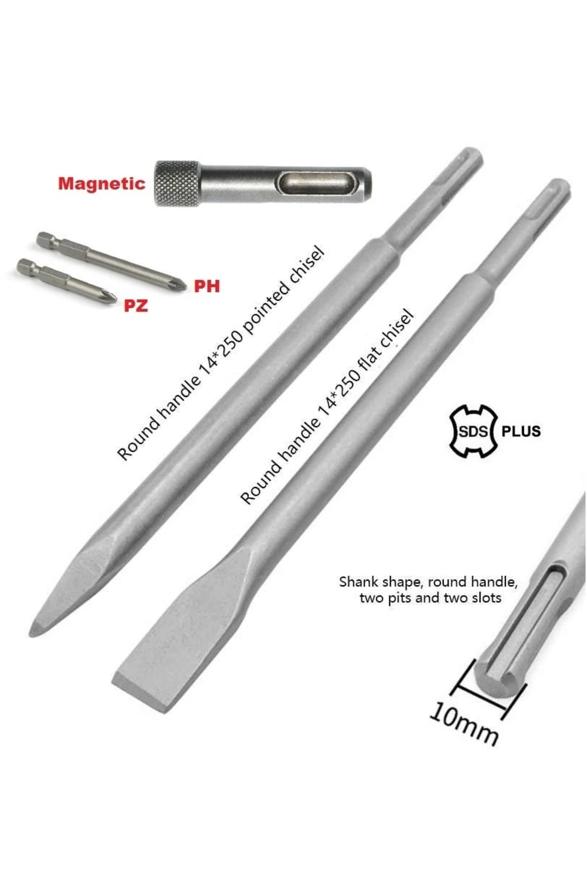 Beton Kırma Delme Raspalama Için Sds Plus Hilti Uç Seti Bits Adaptörlü Keski Murc Uç Takımı