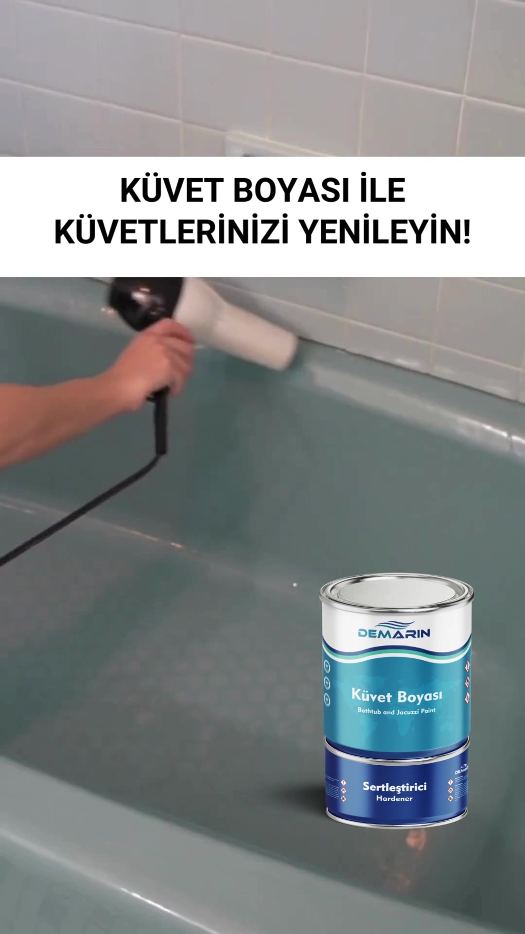 Solventsiz Self Leveling Çift Bileşenli Küvet Ve Jakuzi Boyası 4 Kg Beyaz