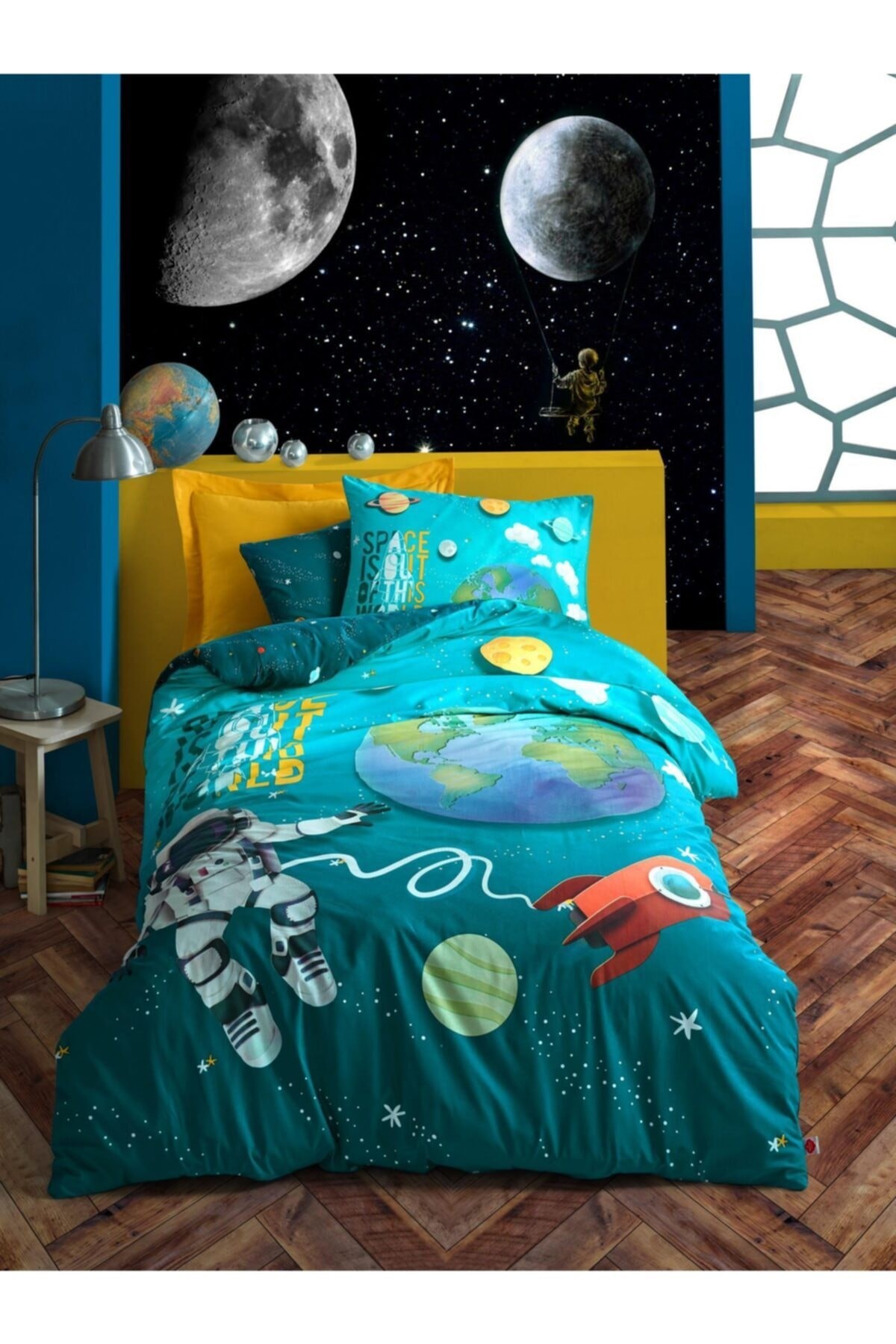 Little Astronot Junior Ranforce Tek Kişilik Nevresim Takımı