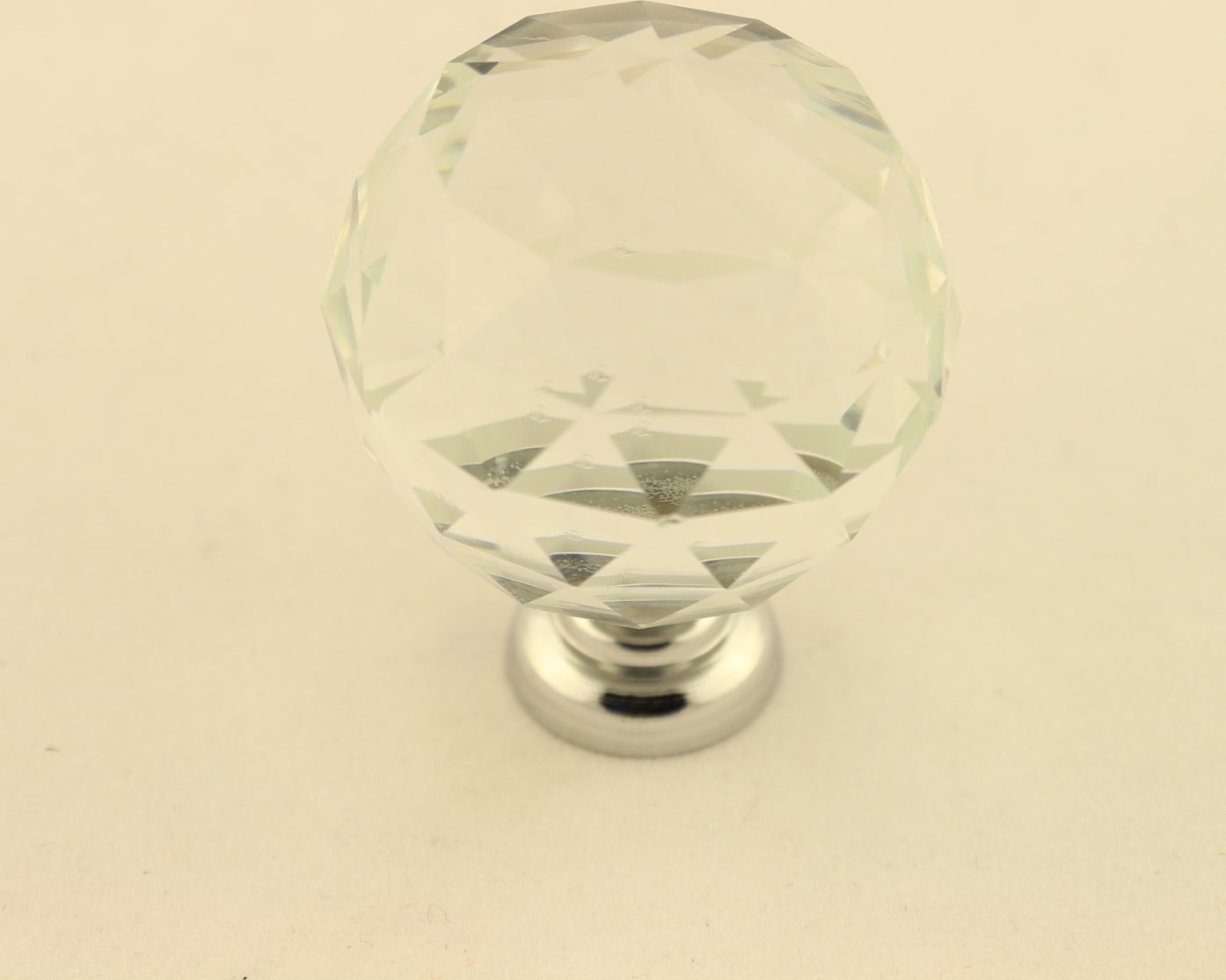 Gürçay Kristal Taşlı Kulp Küre 30Mm Şeffaf Krom (2 Adet)