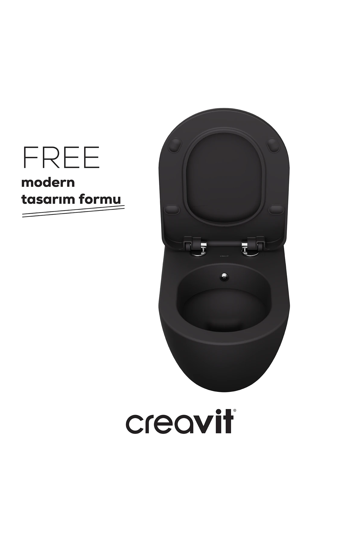 Free Antrasit Asma Klozet ve Duroplast Yavaş Kapanan Klozet Kapağı