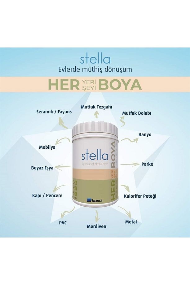 Stella Su Bazlı Saf Akrilik Boya 1 Lt Renk ( 1413 )