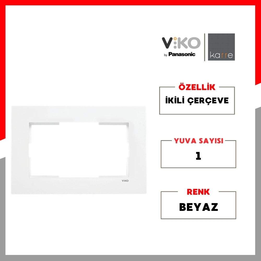 | Karre Ikili Priz Çerçeve [beyaz]