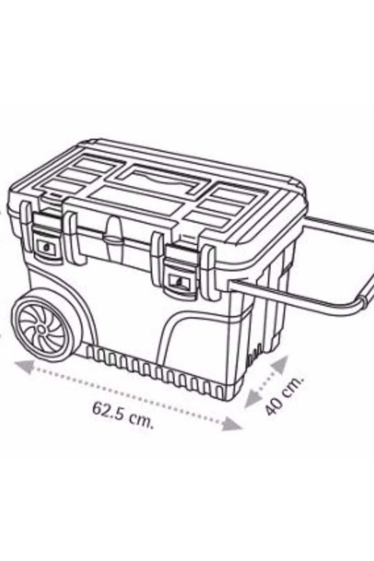 Mobil Büyük Tekerlekli Metal Saplı Sağlam Mobil Alet Çantası Asr-2010