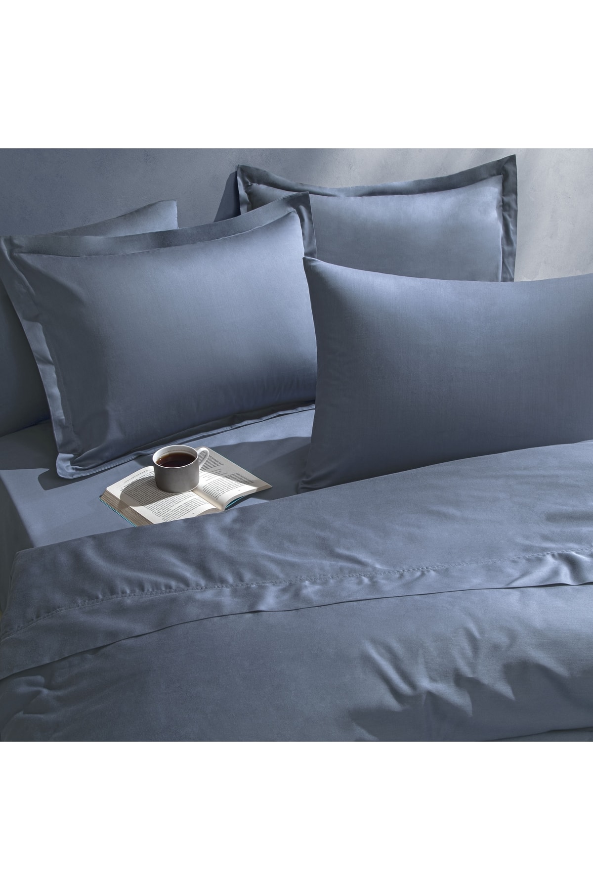 Mix&Match Pamuk Saten King Size Nevresim Kılıfı indigo