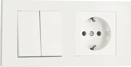 Grano Beyaz 2&apos;li Set Komütatör ve Topraklı Priz Set