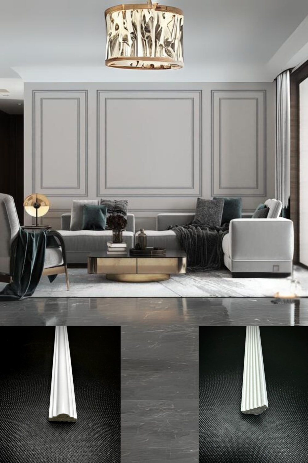 Boyanabilir Dekoratif Hazır Kesimli Duvar Çıtası Kolay Kurulum Salon Antre Modern Tasarım