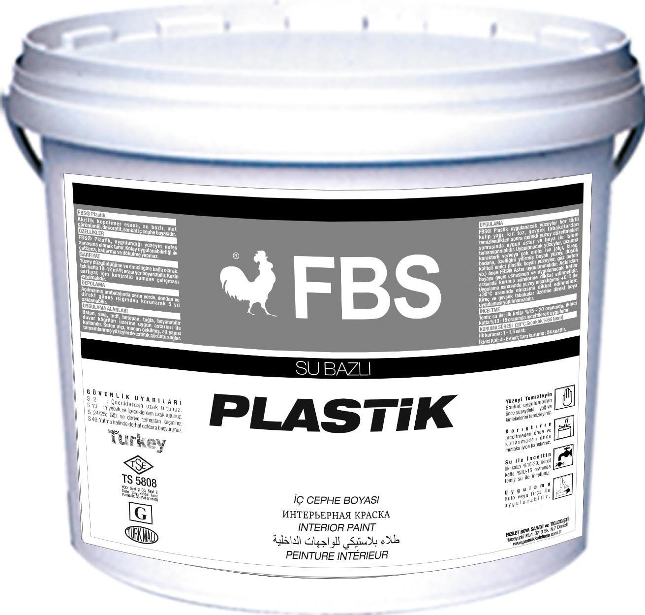 Fbs İç Cephe Duvar Boyası 10 Kg Tse
