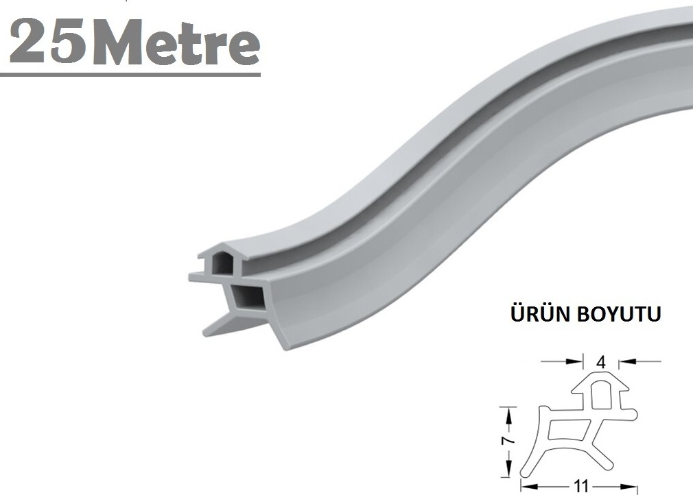 Fitil Pvc Kapı Pencere Contası Pvc Doğrama Fitili 25 Metre Gri