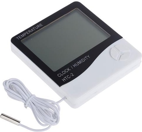Iç ve Dış Ortam Sıcaklığını Ölçebilen LCD Ekran Saat Göstergeli Alarmlı Nem Ölçer Termometre (4764)