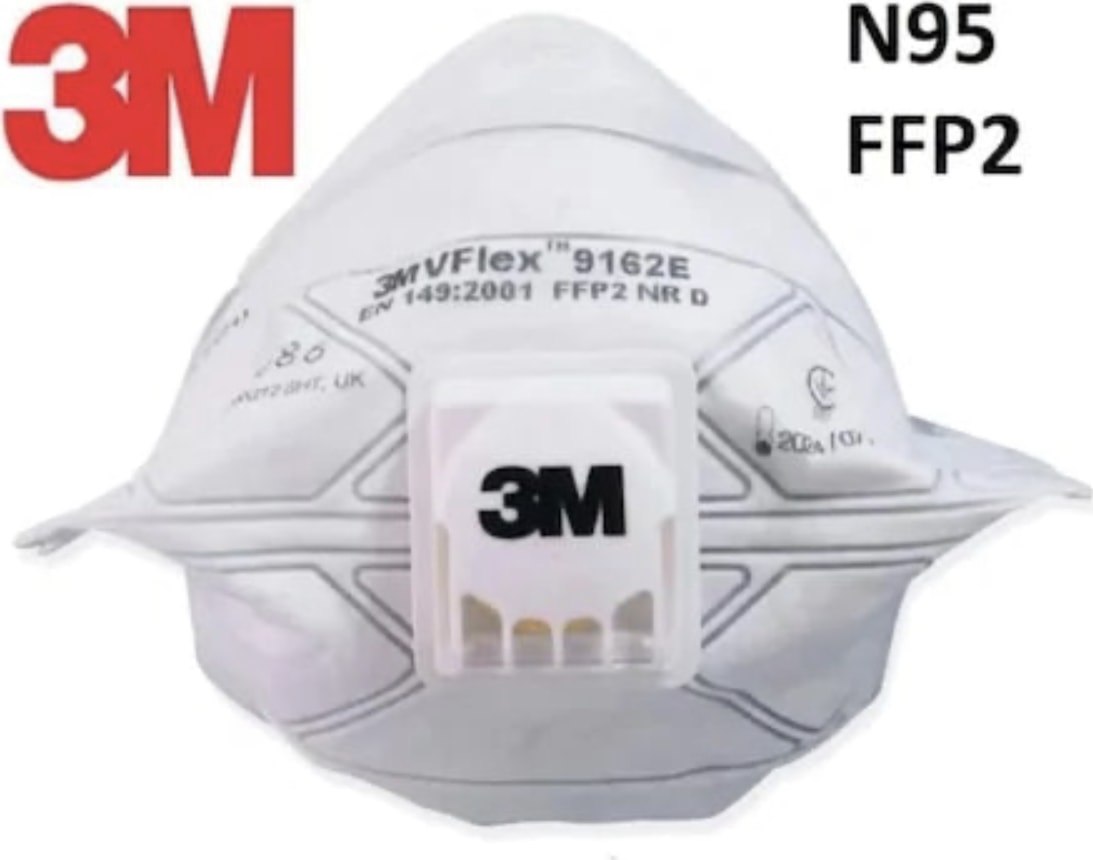 Vflex 9162E FFP2 Ventilli Toz ve Sis Solunum Koruyucu Maske 15'li Paket