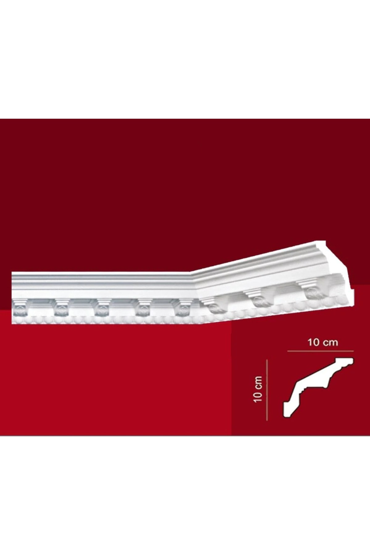 Osmanlı Desenli Stropiyer Kartonpiyer 10x10 Basar (13,5 Cm Genişlik) - 10 Mt