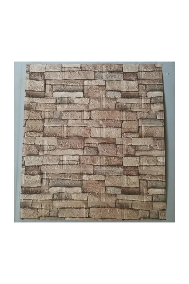 Nw46 Kendinden Yapışkanlı Çok Renkli Taş Kahve Köpüğü Yapışkanlı Paneli 6 Adet 70x77 cm