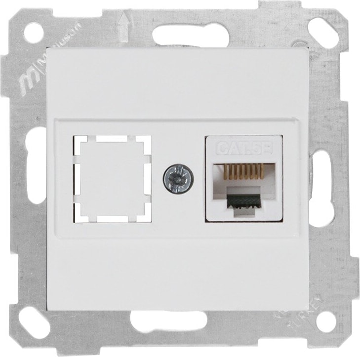 Rita Mek Tuş Data Prizi 1XRJ45 (CAT5E) Beyaz