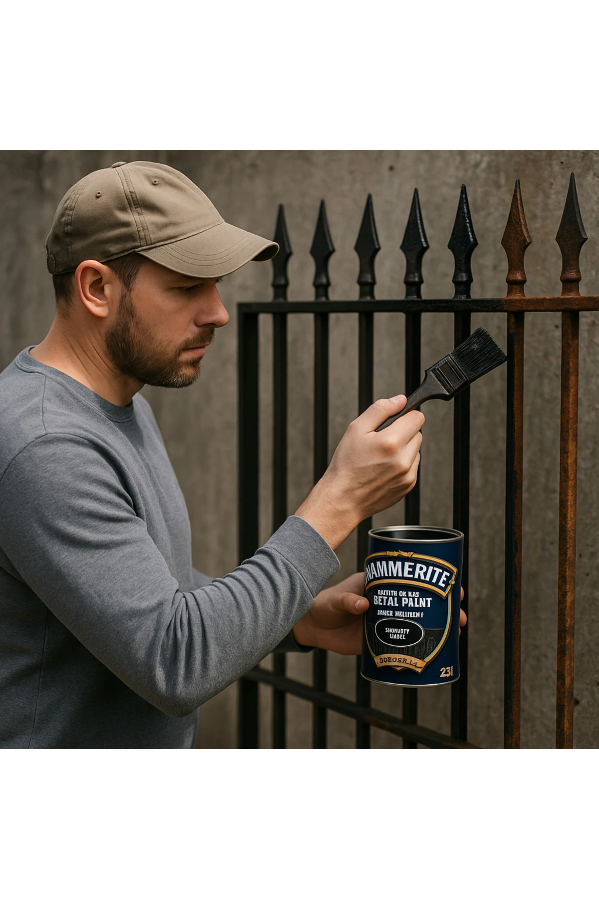 Hammerite Astarsız Boyasız Paslı Yüzey Metal Boyası Döküm Taş Siyah 0,75 L