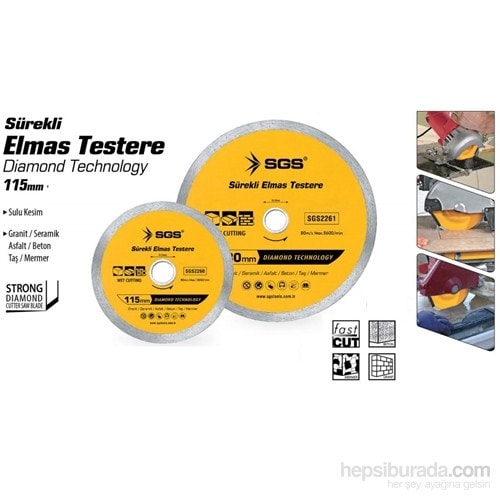 SGS Sürekli Elmas Testere 115 mm 375554