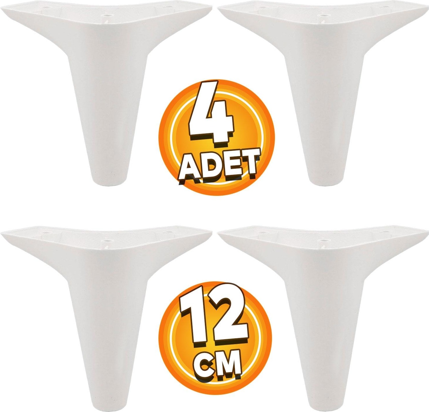 Aspen Mobilya Kanepe Koltuk Tv Ünitesi Baza Çekyat Yatak Ayağı Ayakları 12 Cm Beyaz Ayak (4 Adet)