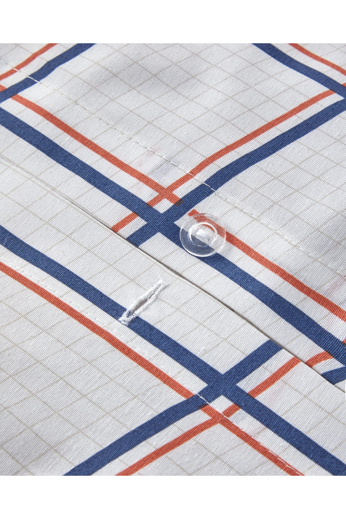 Modern Checkers Tek Kişilik Nevresim Takımı Mavi-Turuncu