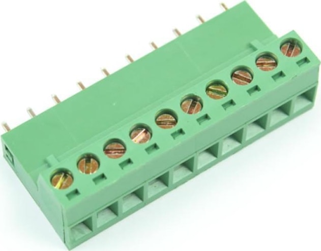 KF2EDGV - 5,08 - 10P 10 Pin 180 Derece Geçmeli Dik Klemens