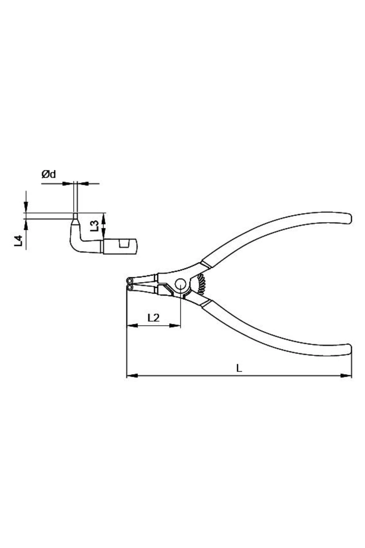 180 Mm Dış Segman Pensesi Eğri Uçlu-yaylı E66-44-0180