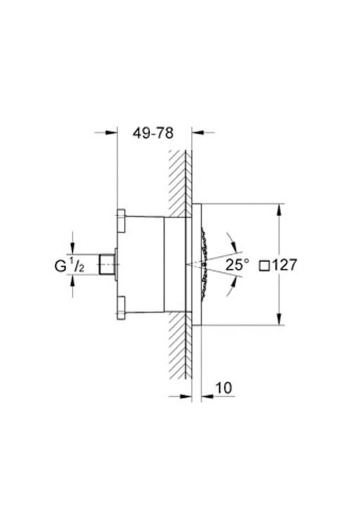 Rainshower F Ankastre Yan Duş 5’’ 127x127 Mm - 27251000
