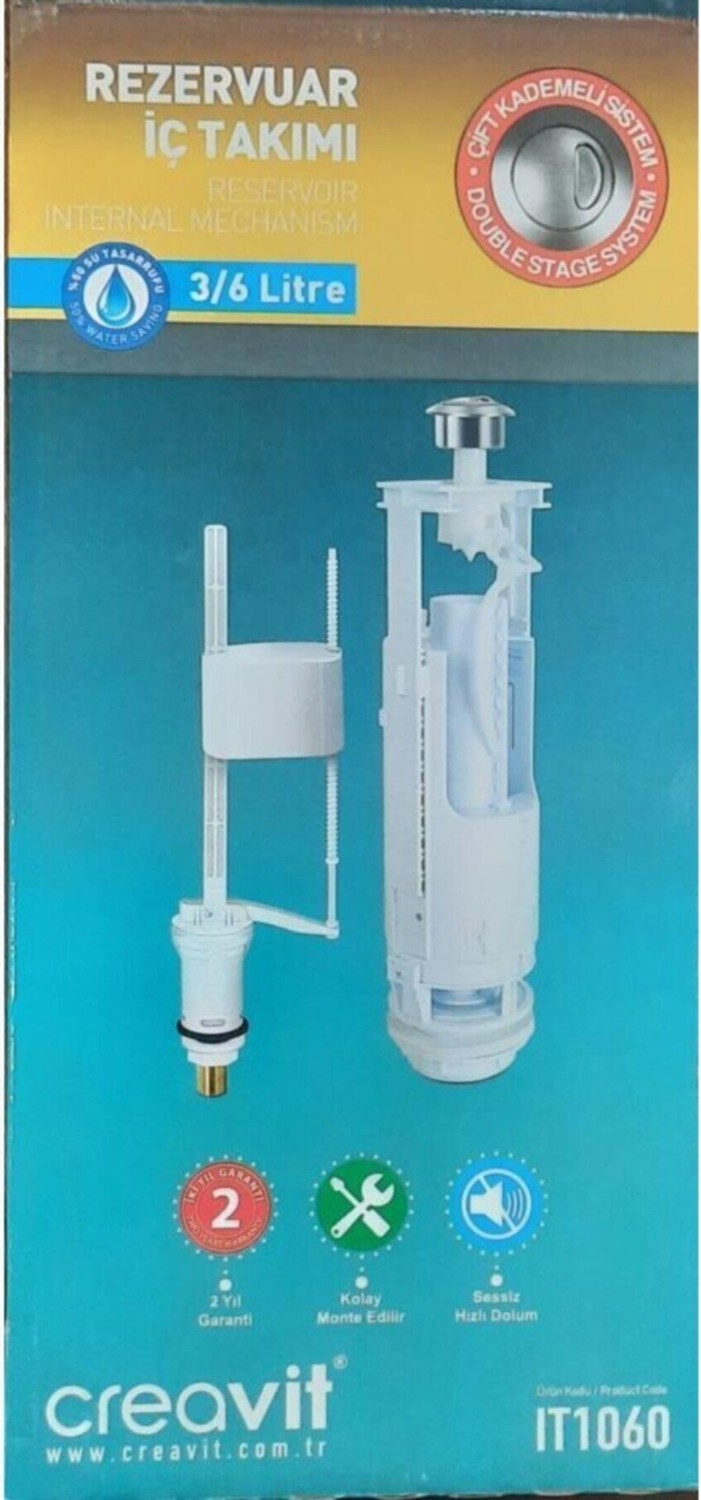 Klozet Iç Takım Çift Kademeli Basmalı Sistem IT1060 3/6 L