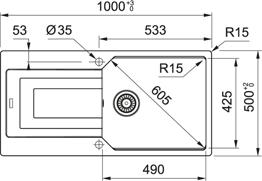 Urban Ubg 611-100 Nero Tek Gözlü Damlalıklı Granit Eviye