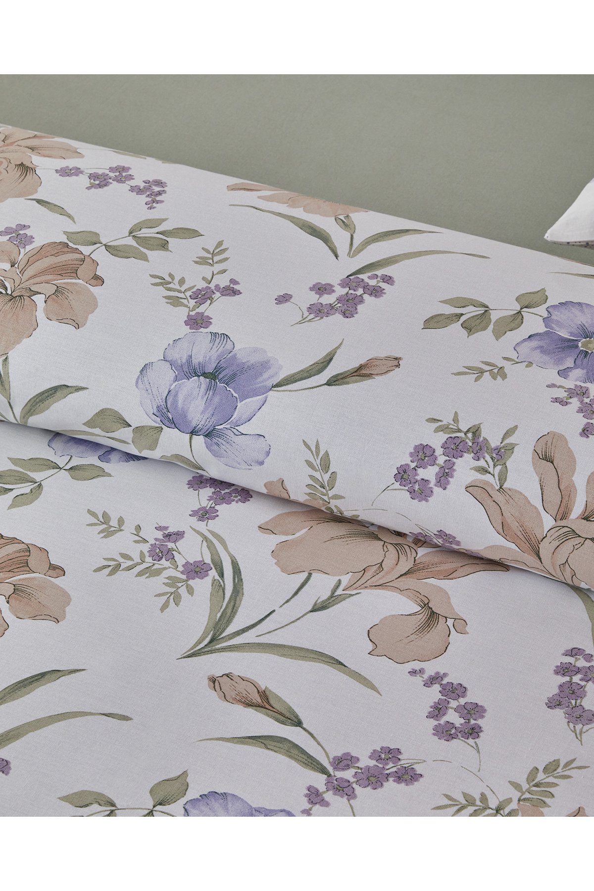 Rustic Blossom Pamuk Çift Kişilik Nevresim Takımı 200x220 cm Lila - Bej