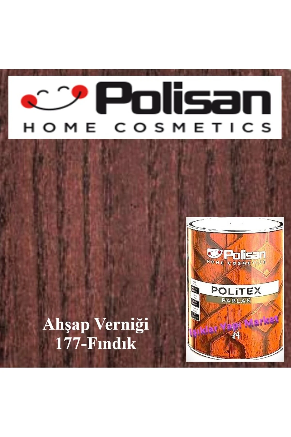 Ahşap Verniği-vernik-politex Lux Vernikli Parlak-fındık-2,50lt.