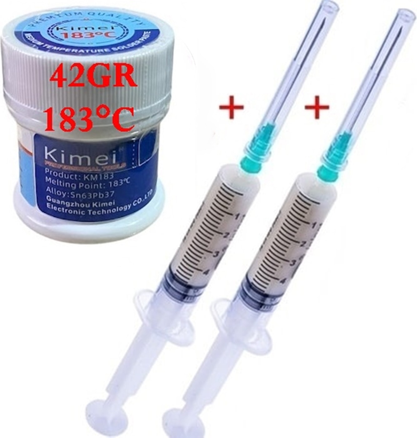 Solder Krem Lehim Kimei 183°C Sıvı Lehim 42 gr ve Ikili Flux Lehim Toplama