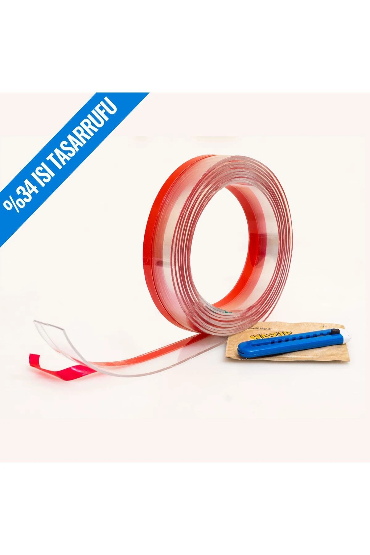 Kapı Altı Rüzgar Önleyici Şeffaf Isı Yalıtım Bandı 1 Metre. Toz, Soğuk ve Haşere Geçirmez