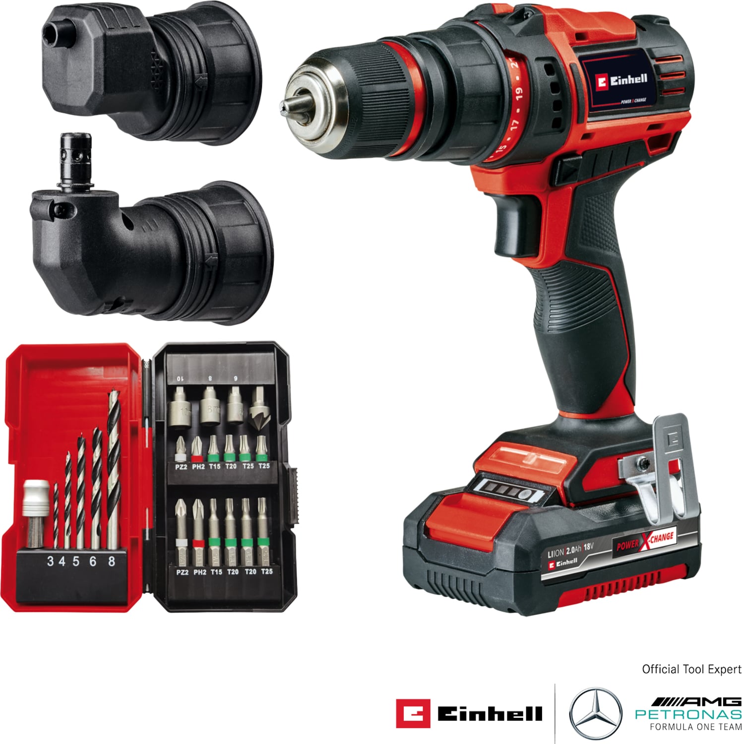 EİNHELL Te-Cd 18/45 3x Li +22 (1x2,0 Ah), Akülü Vidalama Set