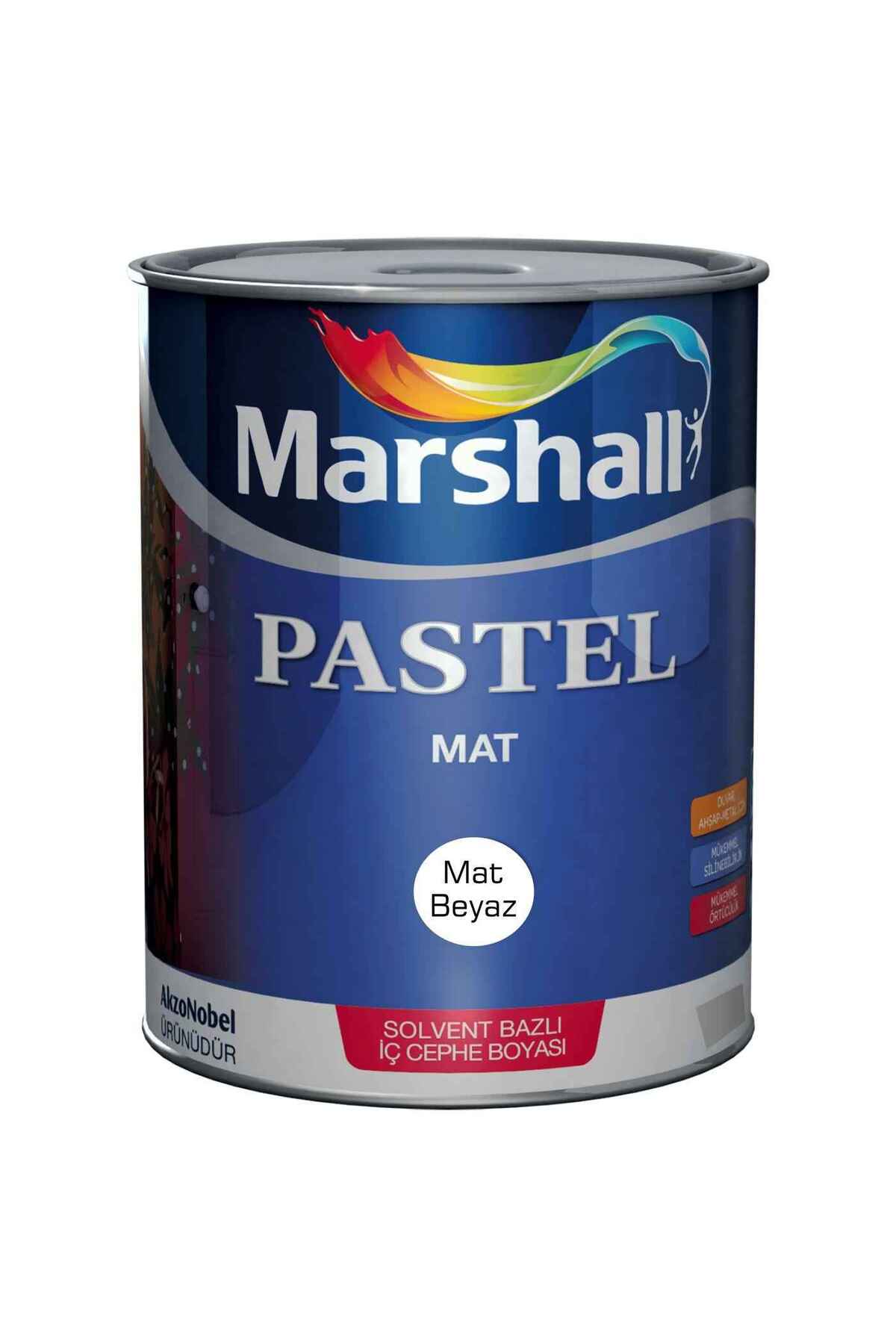 Pastel Mat Ahşap-metal-duvar Boyası Beyaz 0.75lt=1kg-tam Silinebilir-saten Dokulu