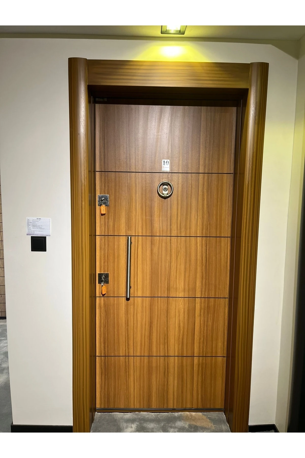 Çelik Kapı, Ahşap Desenli Çelik Kapı, Eskitme Kasa Çelik Kapı Sol Açılım