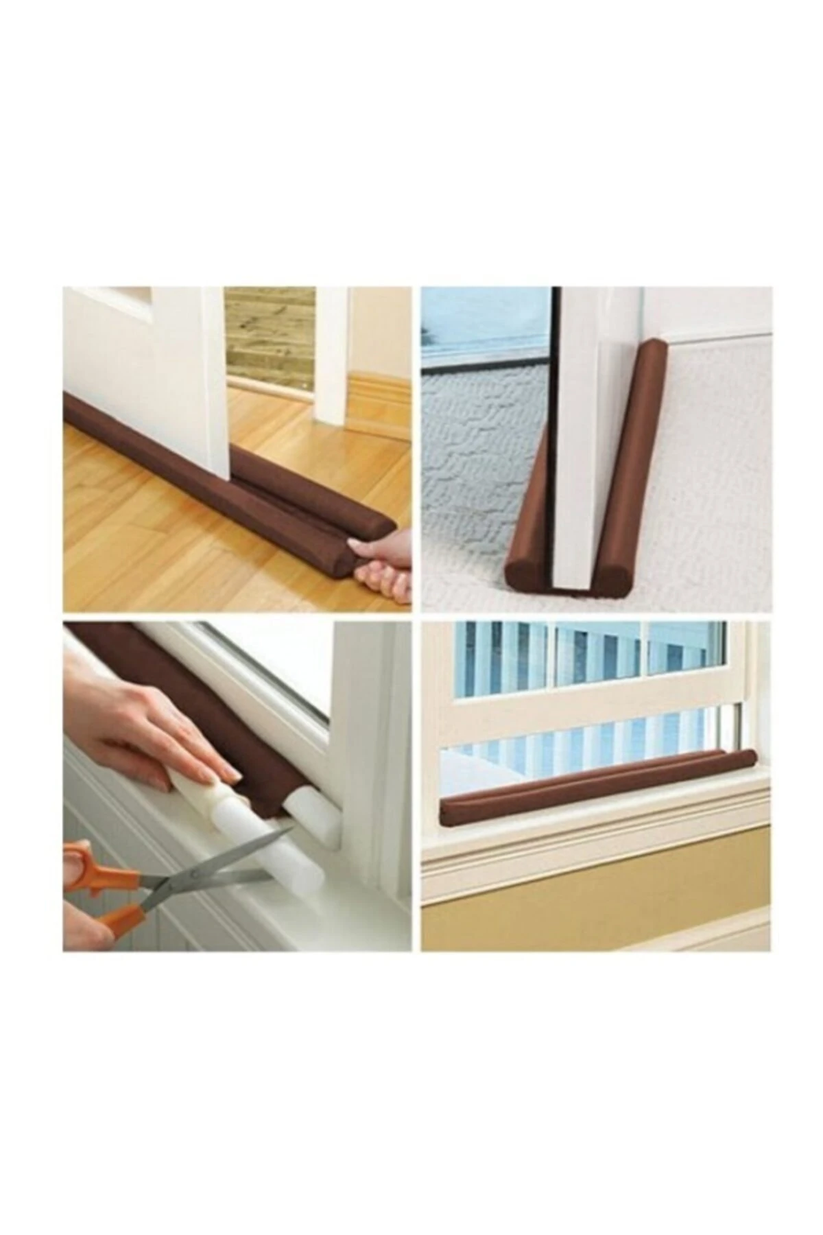 2 adet Çift Taraflı Kapı Altı Rüzgar Önleyici Kapı Pencere Soğuk Kesici Altlık