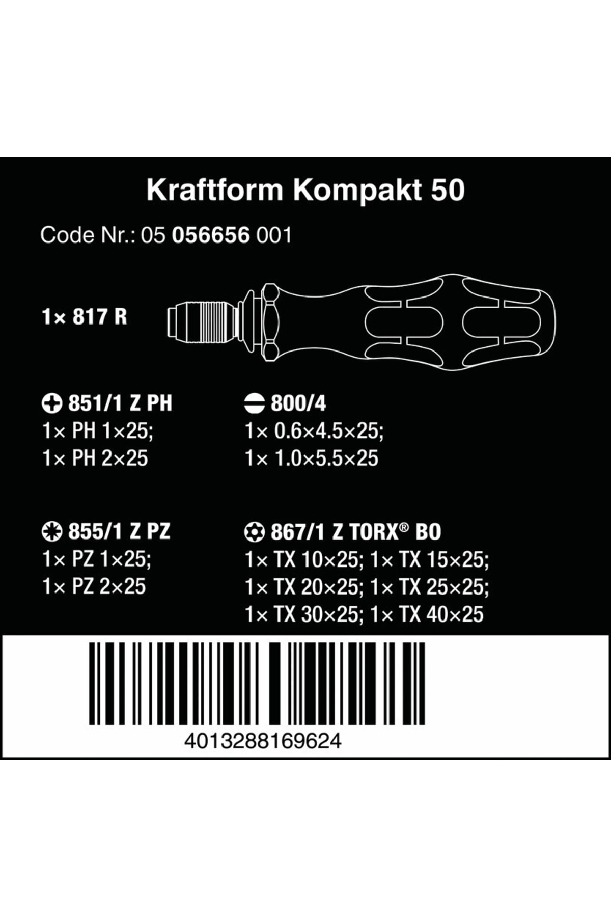 Kraftform Kompakt 50 Tornavida Bits Seti 05056656001