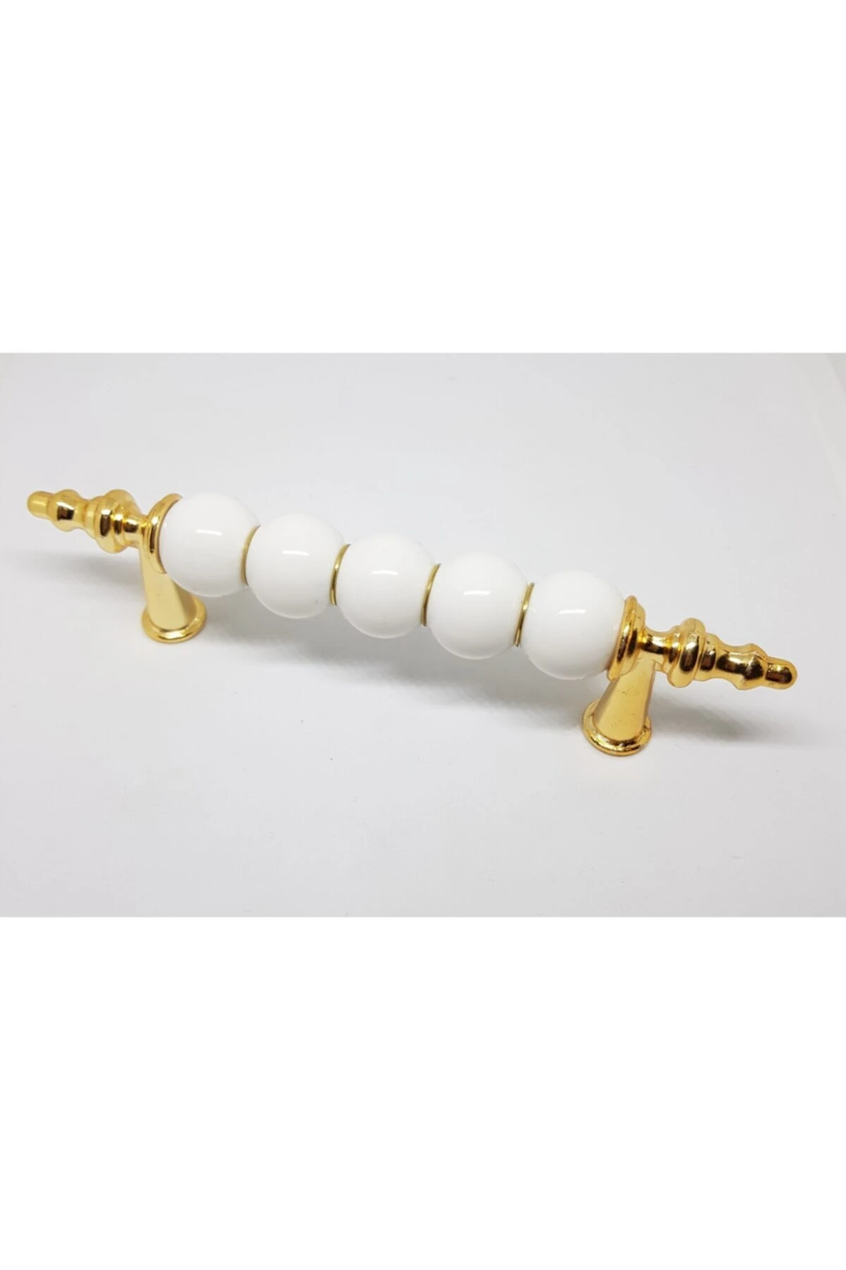 Misket Altın Beyaz Mobilya Kulpu 96mm